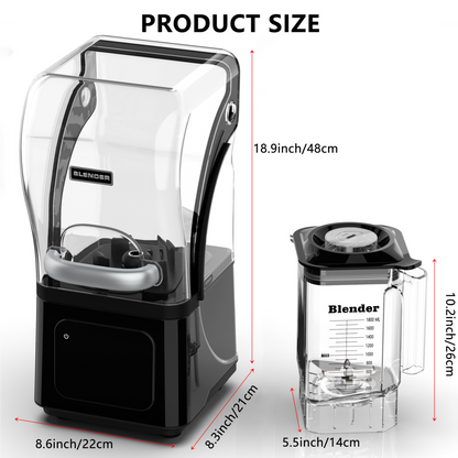 AIZYO Professional Commercial Blender for Kitchen, Heavy Duty Quiet Shield, 2200W Motor, 6 Food Grade Blade, 60 Oz Pitcher, 5 in 1 Functions Countertop Blender for Ice Crush, Smoothies, Shakes, Spreads
