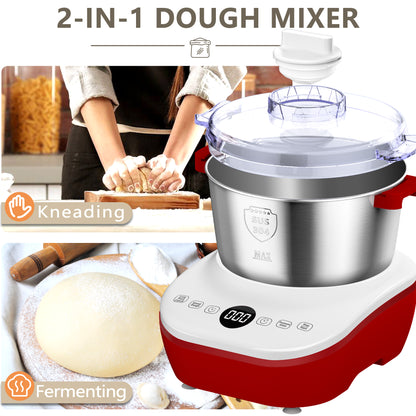 AIZIYO DoughChief, 5.3 & 7.4 QT Dough Mixer, Dough Maker with Ferment Function, Touch Panel Control, 304 Stainless Steel Bowl, Removeable lid, Dough Proofing Box for Pizza, Bread, Pasta & Mochi