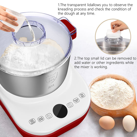 AIZIYO DoughChief, 5.3 & 7.4 QT Dough Mixer, Dough Maker with Ferment Function, Touch Panel Control, 304 Stainless Steel Bowl, Removeable lid, Dough Proofing Box for Pizza, Bread, Pasta & Mochi